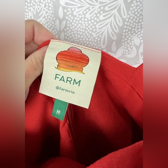 Farm Rio Red Linen Jumpsuit - Medium - Picture 5 of 9